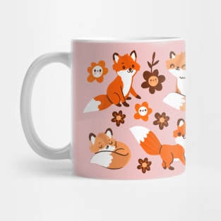 Foxes and flowers Mug